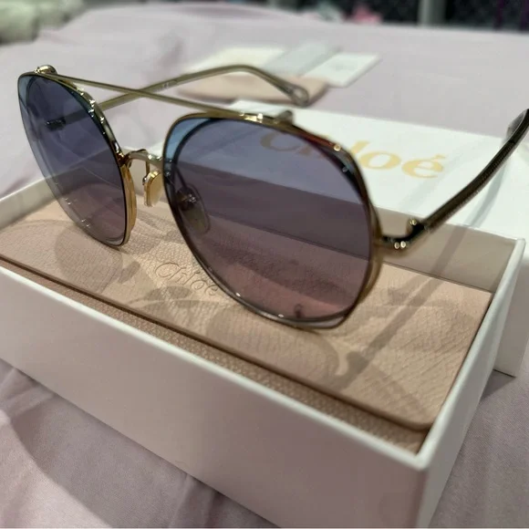 Brand new Chloe UV protection Sunglasses with Metallic Frames